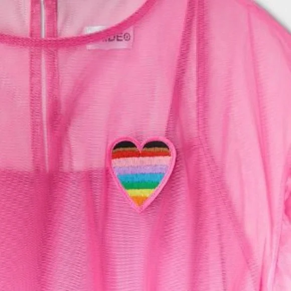 NEW Adult Short Sleeve Tulle A-Line Dress • Barbie Pink - Picture 3 of 5